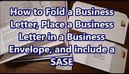 Business Letter, Business Envelope, & SASE