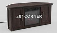 CROSLEY FURNITURE Camden Whitewash 48 in. Corner TV Stand Fits 50 in. TV with Cable Management CF101248-WW