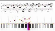 Chopin - Prelude No 1 - Color Wheel Electronic Sheet Music Reading Animation - Piano Keyboard