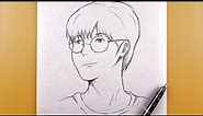 How to Draw anime boy with glasses | drawing idea | Tip and tricks for beginners step by step