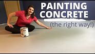How I Painted My Concrete Floor! DIY Budget Friendly Basement Floor Option