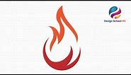 illustrator tutorial logo design : Flame icon logo tutorial ( Fire Logo ) | Design School MC