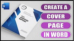 How to Create A Cover Page in Word | Word Tutorial