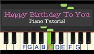 Easy Piano Tutorial: Happy Birthday to You! (slow tempo)
