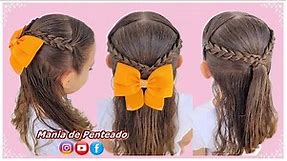 Penteado Infantil Fácil com Tranças Simples | Easy Hairstyle Braids with Ponytail for Girls🥰