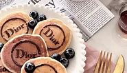 Dior logo stencil is from Shopee. Link: https://shope.ee/30Gk4ViLjs (or click the link in my bio) #dior #pancakes #stencil #izafoodography