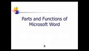 Parts and Functions of Microsoft Word