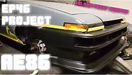 Ep46 PROJECT AE86 Jblood (rep)front bumper install!