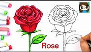 How to Draw a Rose 🌹