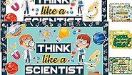 60 Pcs Science Bulletin Board Sets for Classrooms with Background Papers & Borders - Science Classroom Decor, Science Classroom Decorations, Think Like a Scientist Bulletin Board