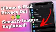 CONFIDENTIAL Orange Dot on your iPhone? | iPhone and iPad PRIVACY Dot explained