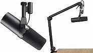 Shure SM7B Vocal Dynamic Microphone + Gator 3000 Boom Stand for Broadcast, Podcast & Recording, XLR Studio Mic for Music & Speech, Wide-Range Frequency, Warm & Smooth Sound, Detachable Windscreen