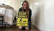 Bigtime 2 X Slow Down Sign 16" x 12" - Double-Sided Kids At Play Signs with Metal H-Stake for Neighborhoods - Durable & Funny Slow Man Sign for Ensuring Child Safety - Thoughtful Gift Idea