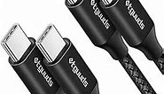etguuds USB C to USB C Cable 3ft, 2-Pack, 60W USBC to USBC Cord, Type C to C Charger Cable Fast Charging for Samsung Galaxy S24 S23 S22, for iPhone 15 Pro Max/Plus, for MacBook/iPad, Pixel