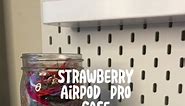 Strawberry AirPod Pro case tutorial part 3🍓 #crochetpattern #crochettutorial #crochetstrawberry #crochetersoftiktok
