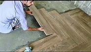 Building Construction Wood floor tiles | Textured wood floors tile Install Process