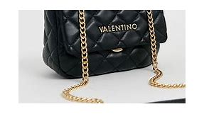 Valentino by Mario Valentino Ocarina black quilted cross body bag with chain strap | ASOS