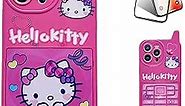 for iPhone 13 Pro Max 6.7'' Extra HD Screen Protector, Kitty Cartoon Phone Case with Makeup Mirror, Cute Kawaii Phone Cases, Retro Funny Cool Unique Protective Cover for Women Teen Girls Kids
