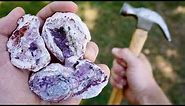 Cracking Amethyst Geodes Open! (Crystals Inside)