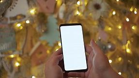Free stock video - Hands using a white screen phone 1