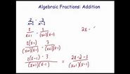 Adding Algebraic Fractions