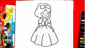 Vẽ công chúa đơn giản - Vẽ công chúa cute - Cách vẽ công chúa dễ thương - Dạy bé vẽ công chúa