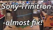Repair Fail of a Vintage Sony Trinitron CRT TV - White Horizontal Line Fault.