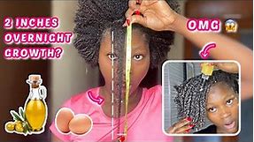 HOW TO GROW YOUR HAIR OVERNIGHT! | Egg and Olive oil Hair mask| before and after result