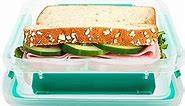 Sandwich Container: 1 Pack Reusable, BPA Free Plastic Food Storage with Snap-Off, Leak-Proof Lid: *Colors Vary