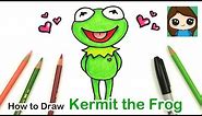 How to Draw a Cute Frog Easy | Kermit from Muppet Show