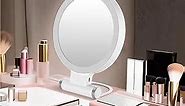 Lighted Makeup Mirror with Magnification: 10X Magnifying Mirror with 2000mAh Rechargeable Battery, Portable Mirror Travel Accessories Essentials Stuff for Women, Upgraded