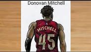 How to draw Donovan Mitchell (Basketball player) back || Donovan Mitchell drawing | Donovan Mitchell