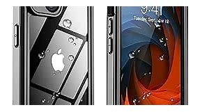 Temdan for iPhone 14 Case Waterproof,Built-in 9H Tempered Glass Screen Protector [IP68 Underwater][Military Dropproof][Dustproof][Real 360] Full Body Shockproof Phone Case-Black/Clear