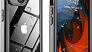 Temdan for iPhone 14 Case Waterproof,Built-in 9H Tempered Glass Screen Protector [IP68 Underwater][Military Dropproof][Dustproof][Real 360] Full Body Shockproof Phone Case-Black/Clear