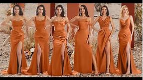 Chicsew UK Burnt Orange Bridesmaid Dresses