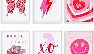 Chinco 6 PCS Pink Preppy Room Decor Aesthetic Hot Pink Wall Art College Apartment Decor Cheetah Butterfly Preppy Posters Cute Preppy Wall Collage Preppy Pictures for Teen Girl Bedroom(8 x 10 Inch)