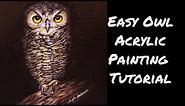 Spooky Owl Acrylic Painting LIVE Tutorial