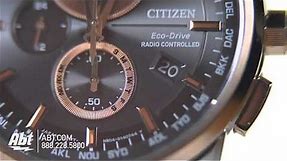 Citizen Eco-Drive Black Dial World Chronograph A-T Mens Watch AT8116-57E - Overview
