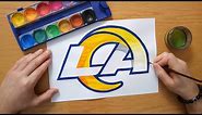 How to draw a Los Angeles Rams logo - NFL - Super Bowl LVI 2022