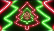 Red and green Christmas tree VJ loop neon glow Xmas video background 4k 60fps