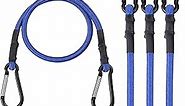 WORKPRO 24 Inch Bungee Cord with Aluminum Alloy Hook, 4 Pack Superior Rubber Heavy Duty Straps Strong Elastic Rope for Outdoor Tent, Luggage Rack, Camping, Cargo, Bike, Transporting, Storage, Blue