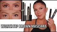 WORTH THE HYPE? USING 2 BROWN MASCARA'S + WEAR TEST *fine/flat lashes* | MagdalineJanet