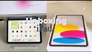 iPad 10th gen unboxing silver 64gb + accessories ☁️| asmr, lofi music|