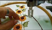 Machine embroidery 🌻 sunflower embroidery design / 3d sunflower embroidery border designs