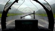 Pilatus PC-21 taking off in rainy weather - Cockpit view