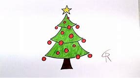 Learn How To Draw A Festive Cartoon Christmas Tree -- iCanHazDraw!