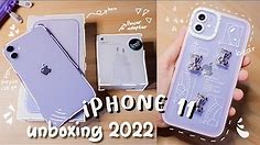 unboxing  iPhone 11 (128 gb, purple) in late 2022 🧸 camera test || upgrade from iPhone 7 ✨