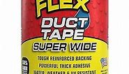 Flex Duct Tape, Super Wide, 4.6 Inches x 20 Feet, Black, Heavy Duty Strong, Multi-Surface, Water, Weather and UV Resistant, Tearable, Perfect for Boxes, No Residue