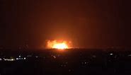 Explosions Light Up Night Sky in Gaza as Israel Responds to Hamas Attack