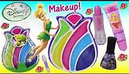 Disney Fairies TINKERBELL Makeup Set! LIP GLOSS Palette Lipstick NailPolish! Princess Lip Gloss
